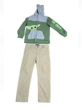 Place Men's Khaki Tan Pants with Navy Brand Label